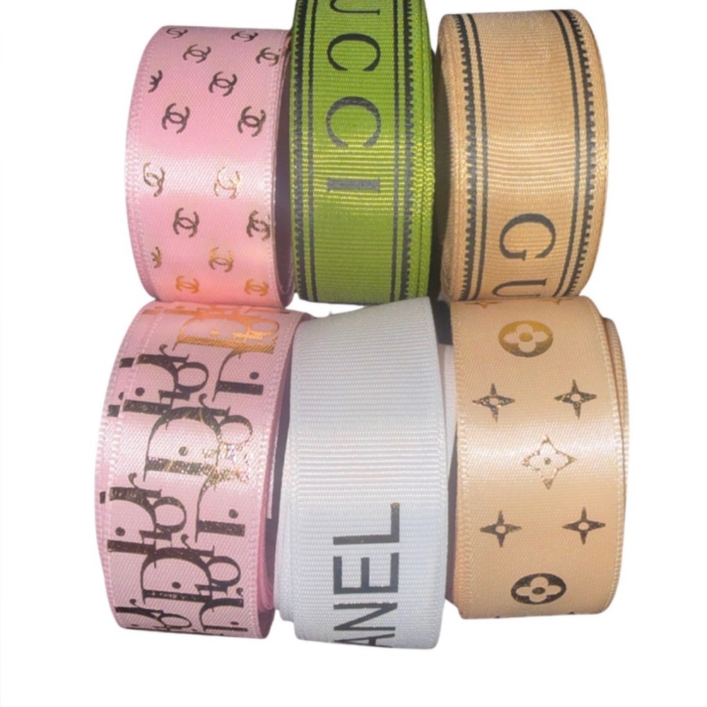 Ribbon Set 30 Yards 1 Inch Wide Satin & Grosgrain 6 Colors Luxury Style